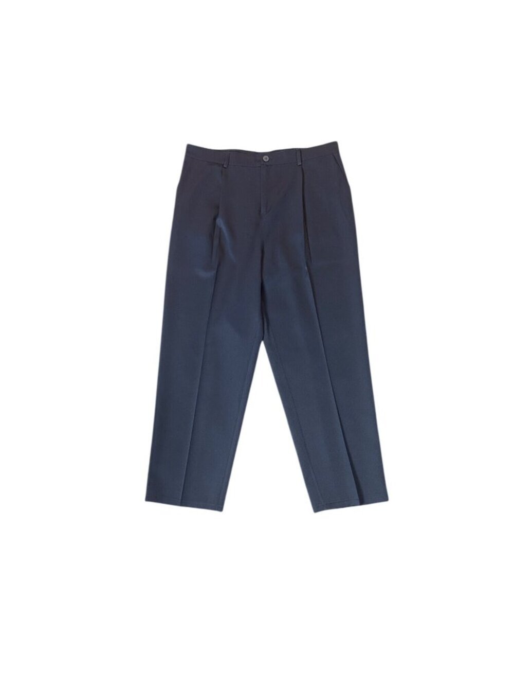 Mens Grey Pleated Dress Pants Flat Front Tailored Fit Belt Loops Button Closure